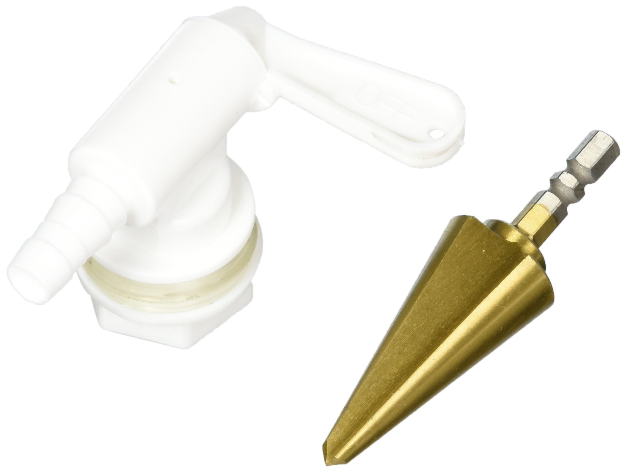 FastFerment Sampling Port Fermenter Spigot with Custom Drill Bit - Food Grade Beverage Dispenser Spigot Compatible with All Conical Fermenters, Fermentation Buckets or Plastic carboys