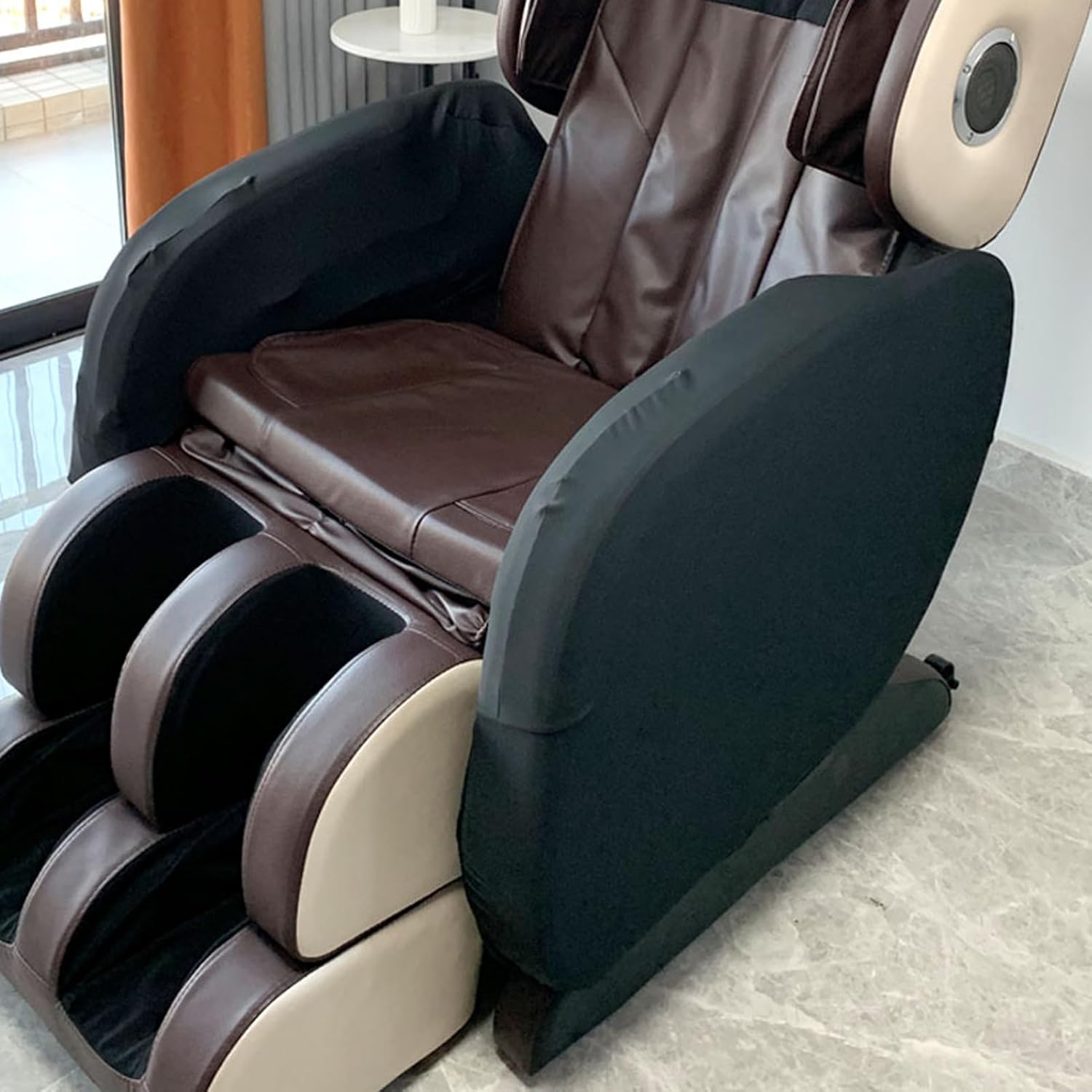 2 Pcs Full Body Shiatsu Massage Chair Arm Cover,Washable Stretch Fabric Massage Chair Armrest Cover,Removable Massage Chair Armrest Slipcovers Covers,Black 3