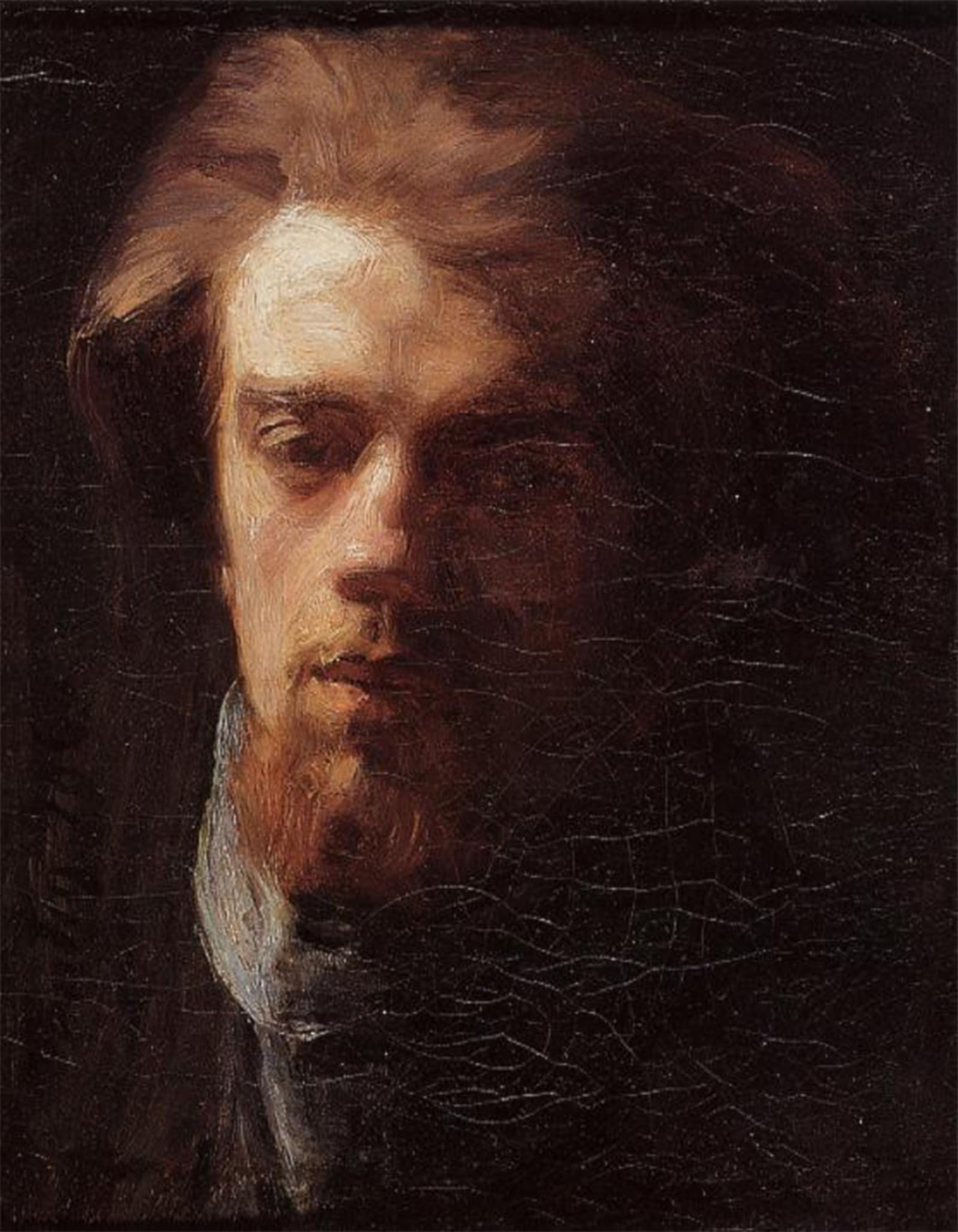 SERENDIPITP Abstract Painting Mural Print Picture Wall Decor Painting Self Portrait by Henri Fantin-latour Vintage Wall Artwork for Home Decor 60x90cm