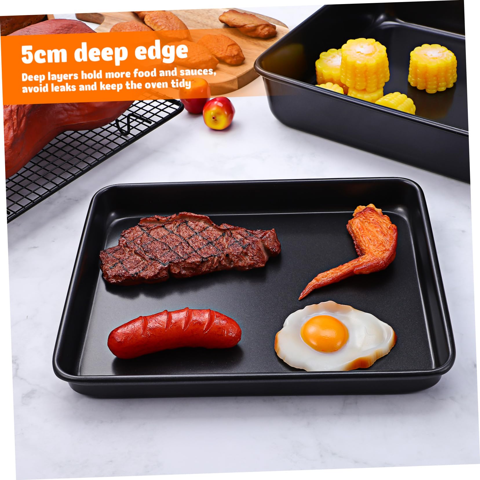 ABOOFAN 2stücke Edelstahl Ofenbleche in Verschiedenen Zum Backen Grillen Und Servieren Robust Und Einfach Zu Reinigen