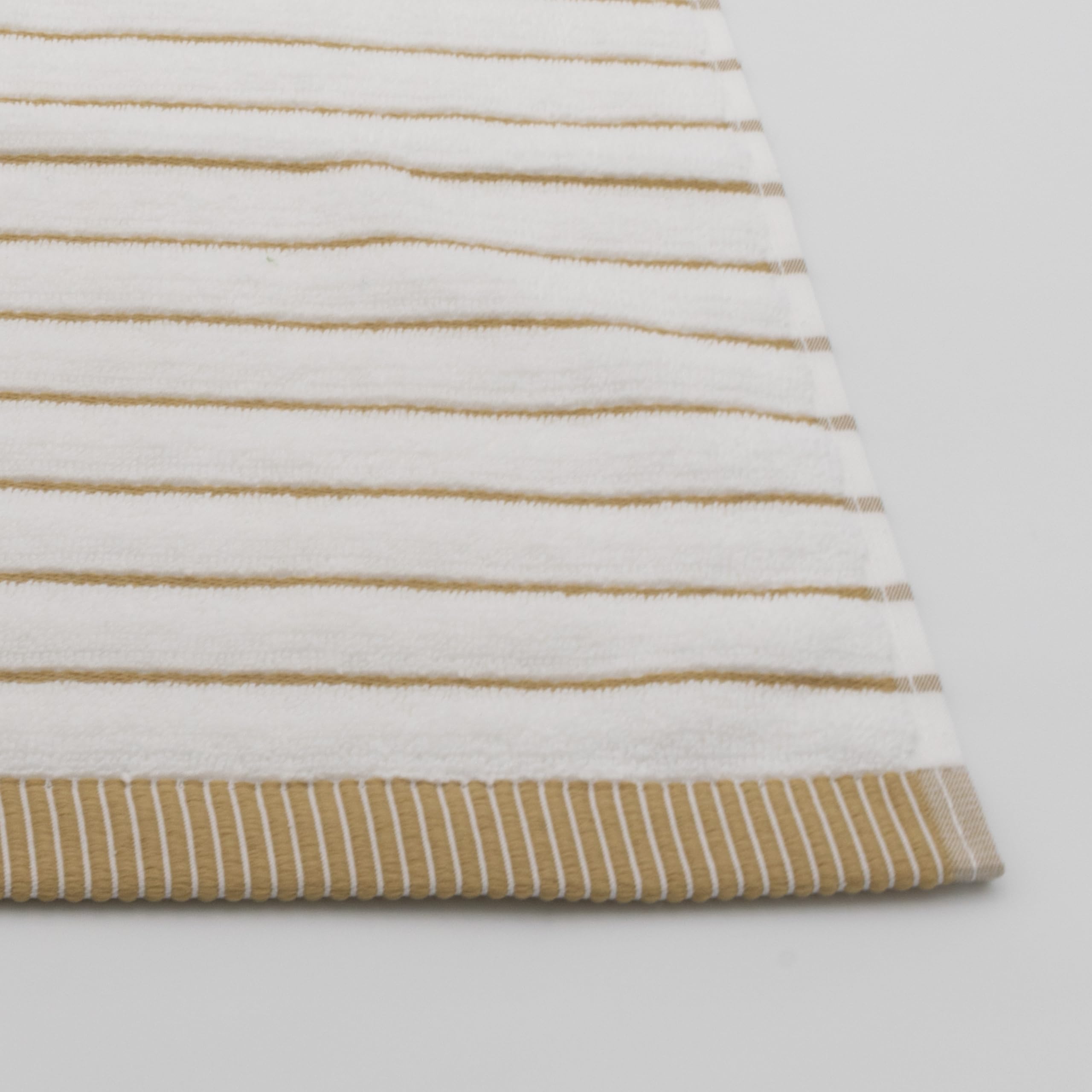 Ensemble de 3 Serviettes Crème à Rayures de 600 g/m² - Serviette de Bain, Serviette à Main et Serviette de Lavage - Douces et Très Absorbantes, Séchage Rapide
