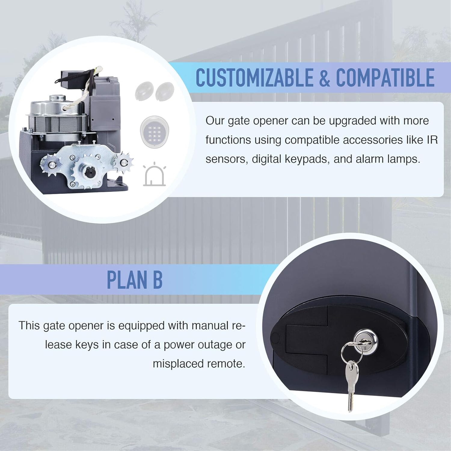 Sliding Gate Opener Electric Operator w.Remote Control Automatic Roller 1400lbs