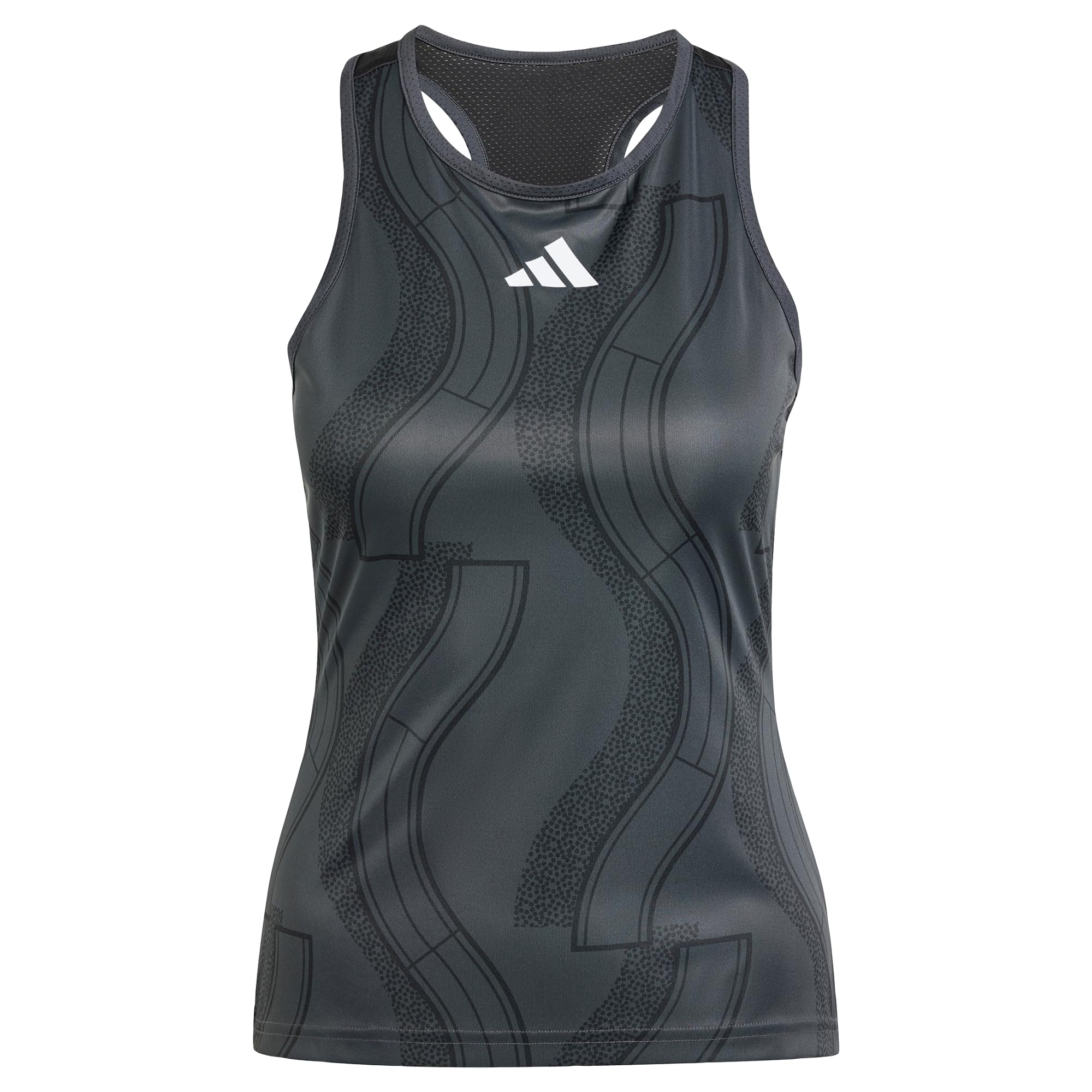 adidas Women's Club Tennis Graphic Tank Top, Carbon/Black, L