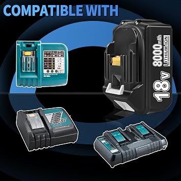 2Pack 8.0Ah Replace for Makita 18v Battery