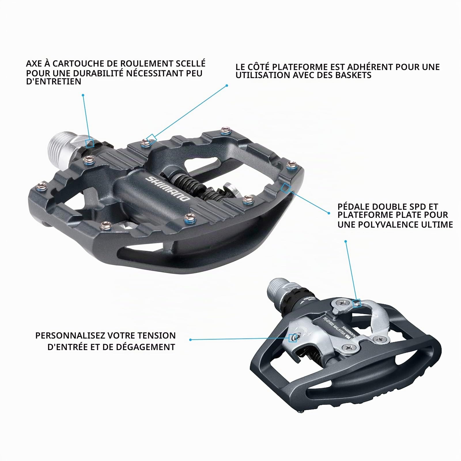 Shimano PD-EH500 Pédale Double Face pour Vélo Urbain