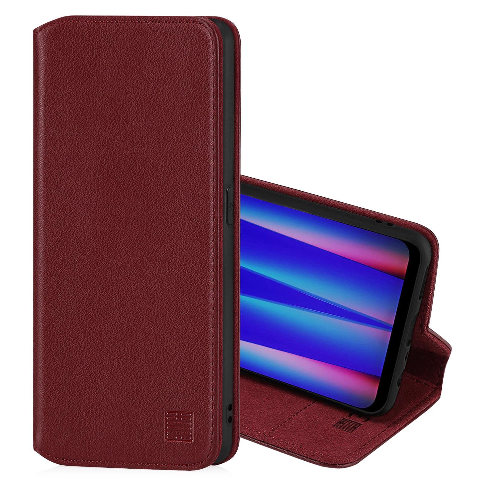32nd Custodia A Portafoglio In Pelle Vera Per OnePlus 8T - Serie Classica 2.0, Con Slot Carte, Chiusura Magnetica E Supporto, Nero