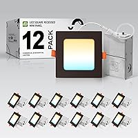 Vista 13 de ASD Iluminación empotrable cuadrada LED ultrafina de 3 pulgadas, bronce aceitado con 5 temperaturas de color, regulable, clasificación IC, brillo