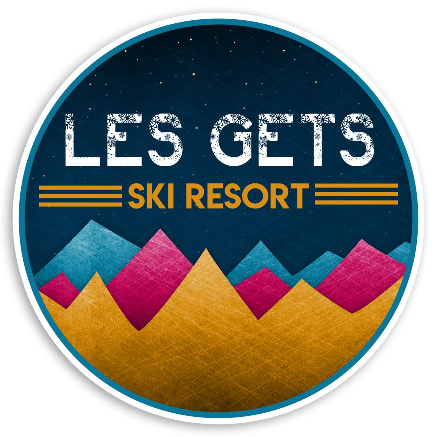 Destination Vinyl Ltd Multi 2 X 10Cm Les Gets France Vinyl Stickers - Ski Resort Luggage Sticker #31360 (10Cm Wide)