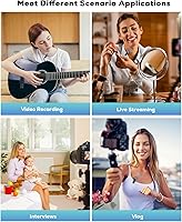 Vista 6 de Micrófono Lavalier inalámbrico para iPhone, mini micrófonos de solapa con reducción de ruido para grabación de video, YouTube, transmisión en vivo