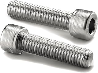 3/8-16 x 2" Socket Head Cap Screws Bolts, 20Pcs 304 Stainless Steel 18-8, Allen Socket Hex Drive, Full Thread, Bright Finish by SG TZH(with Hex Spanner)