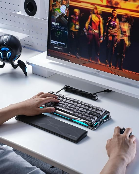 GravaStar 60% Keyboard Wrist Rest Pad, 32.7 * 72.5 * 20mm / 12.9 * 2.85 * 0.79 inch, Compatible Mercury V60 Series and Other 60% Keyboards - Black