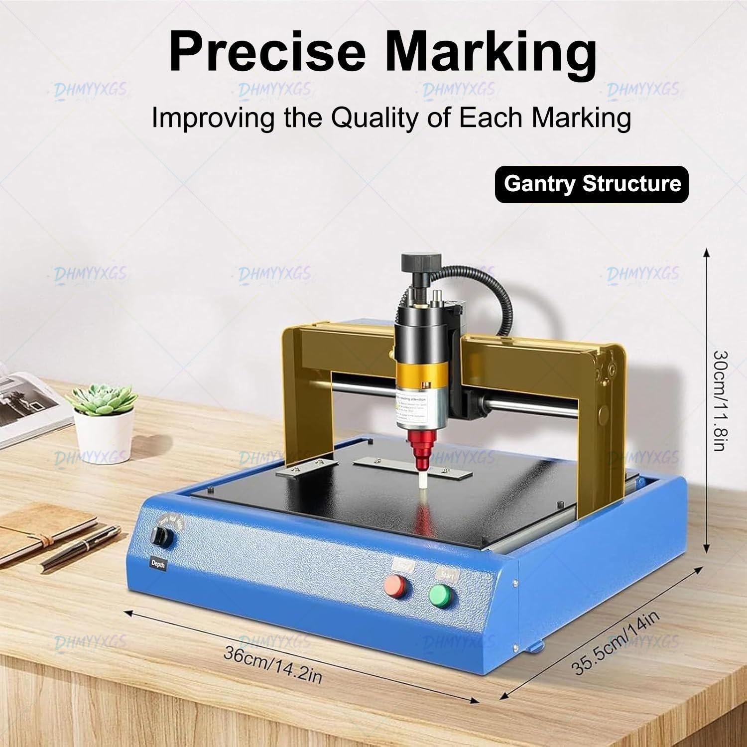 Machine de gravure pour plaques signalétiques en métal, graveur pneumatique, moteur de 400 W, vitesse de 50 mm/s, profondeur de 0,05 à 1 mm, pour plaque d'acier/carte d'identité, équipes de production