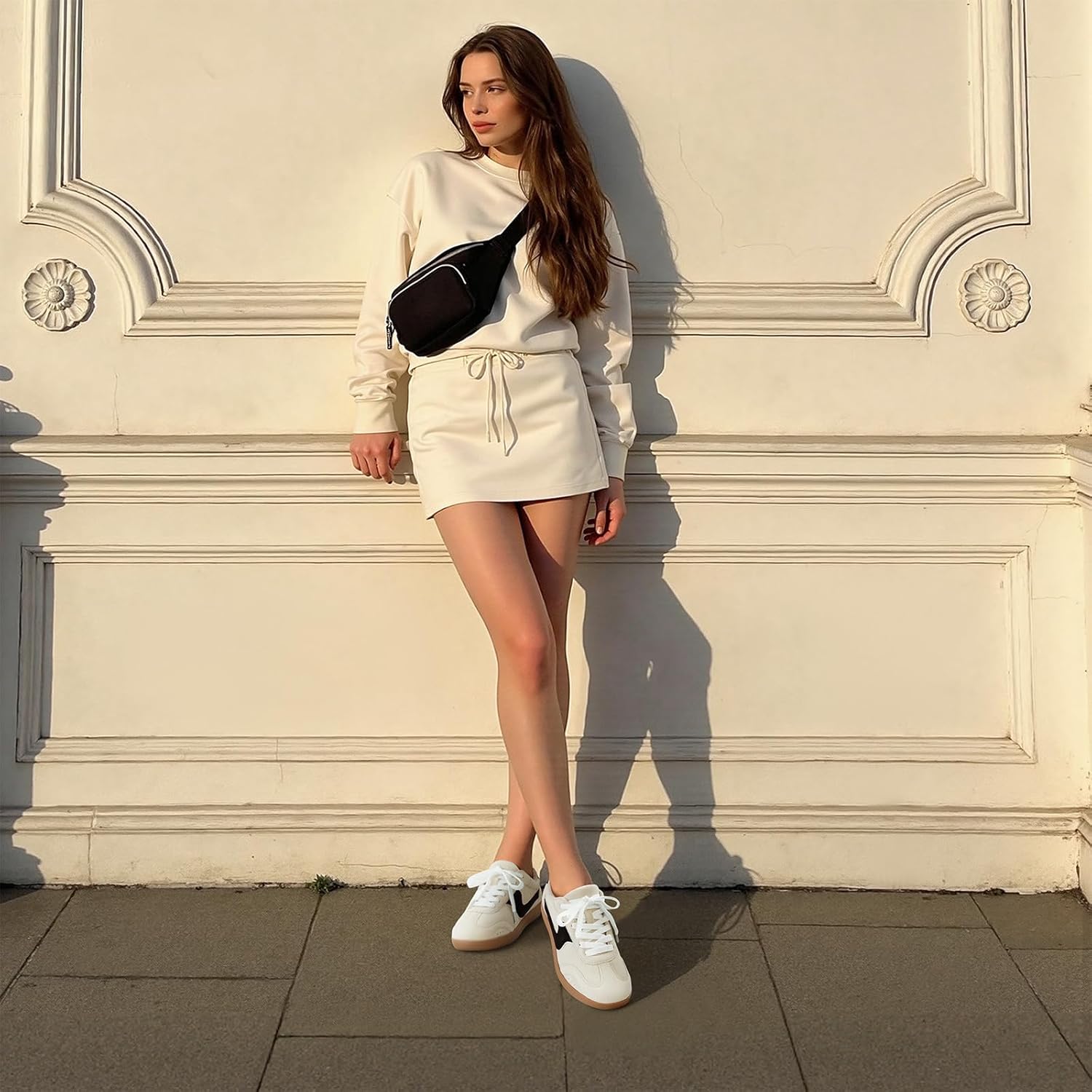 PIZZ ANNU Women's Solara Fashion Sneakers with Comfort Memory Foam Insole Lightweight Casual Walking Tennis Non Slip Skate Shoes for Everyday Travel