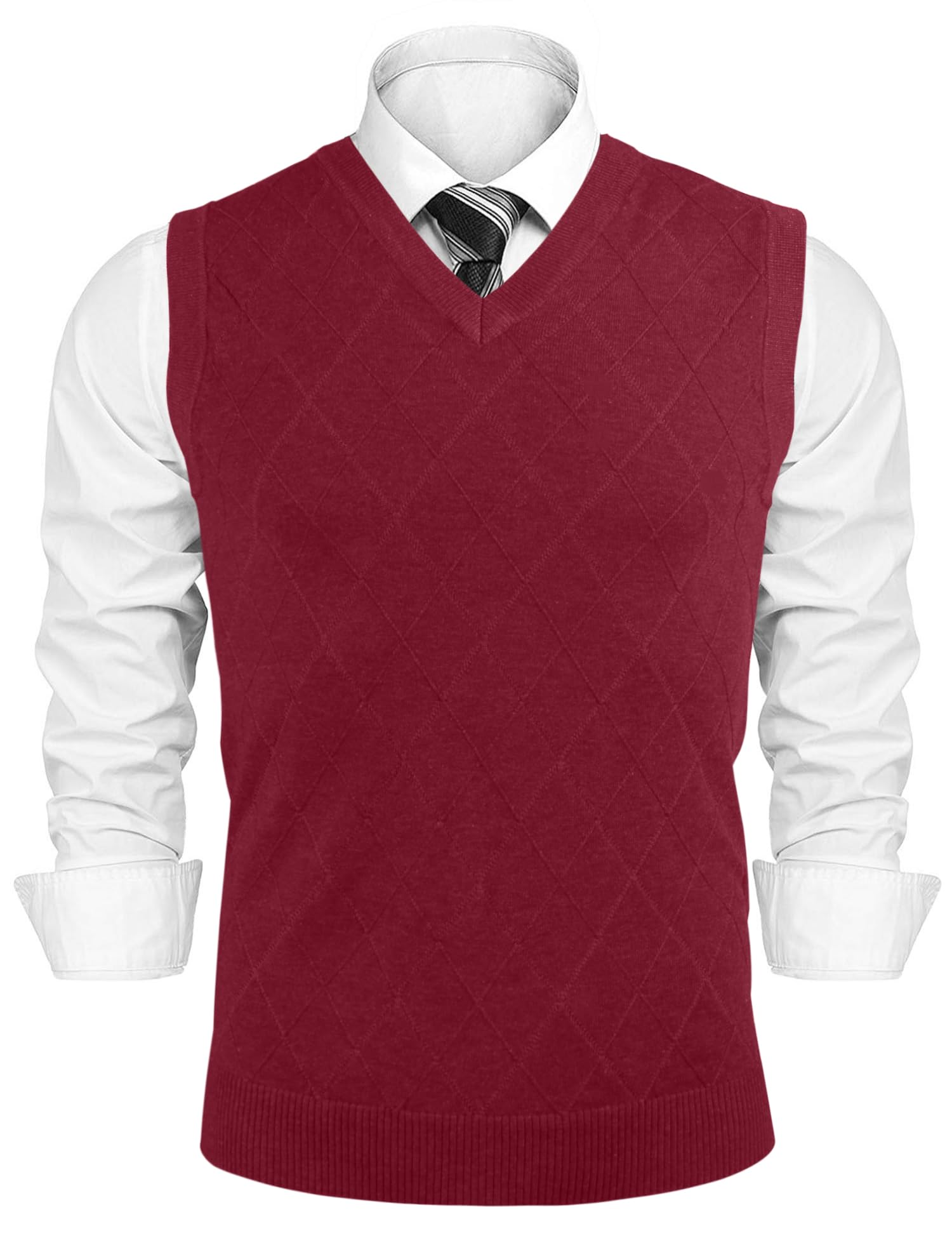 iClosam Gilet Maglione da Uomo Inverno Gilet V-Collo Cotone Casual Pullover Smanicato Maglia Sweater Felpa Men