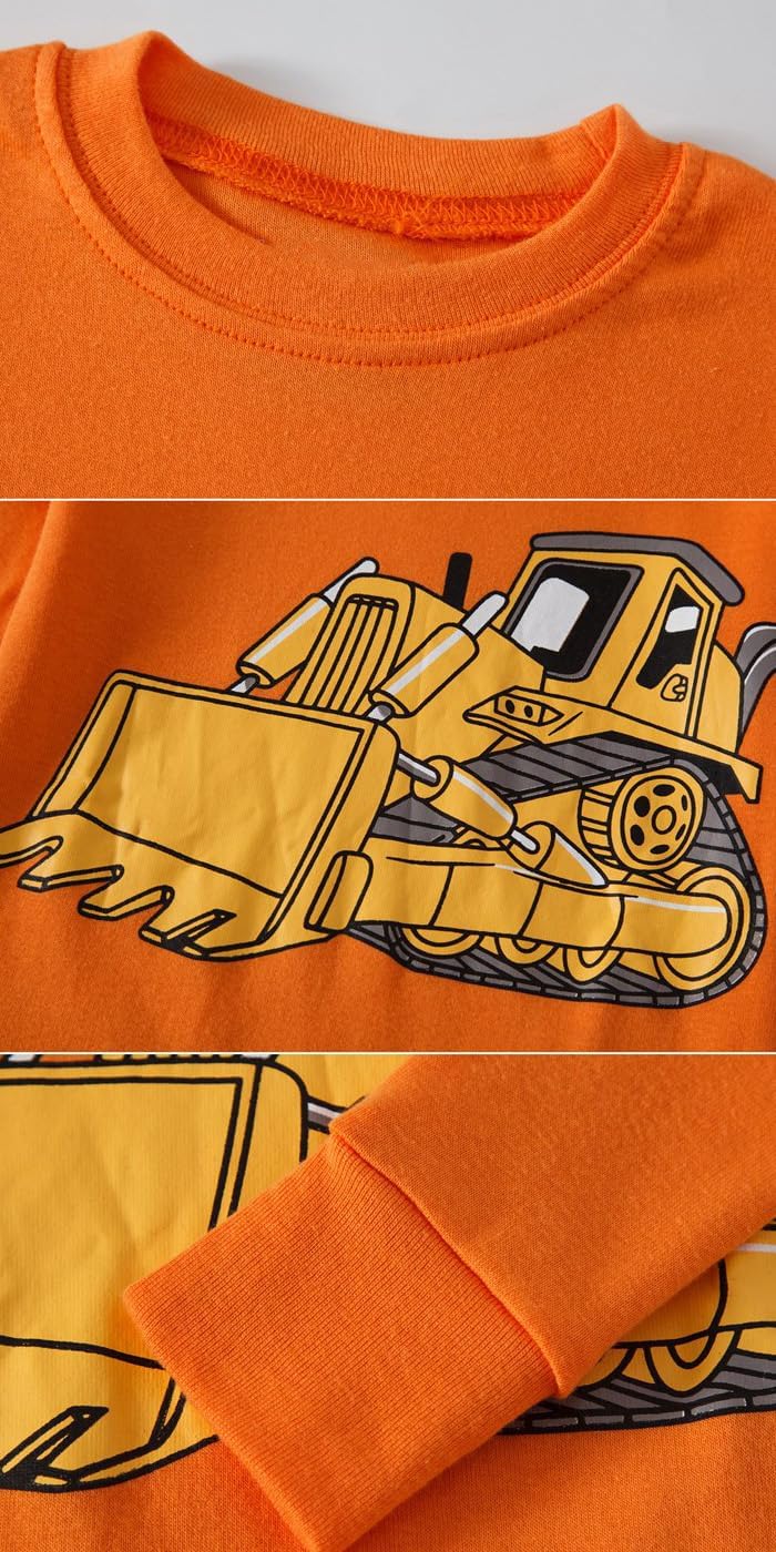 4 Pieces Boys Pajamas Toddler Boys Long Sleeve Cotton Pjs Kids Sleepwear Sets 24Months-12Years - Image 5