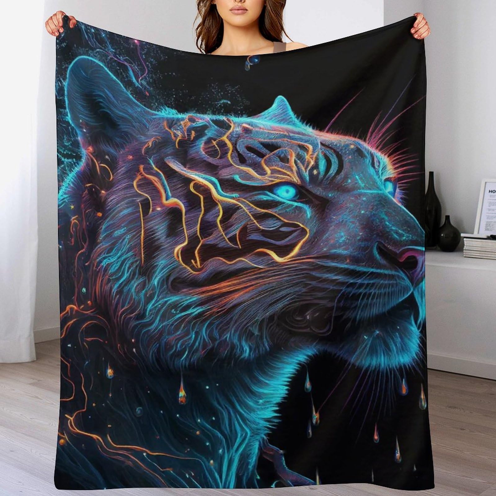 Couverture tigre hypoallergénique en flanelle de qualité supérieure