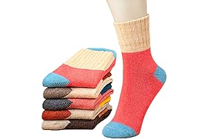 5-Pack Womens Vintage Winter Soft Warm Thick Cold Knit Wool Crew Socks