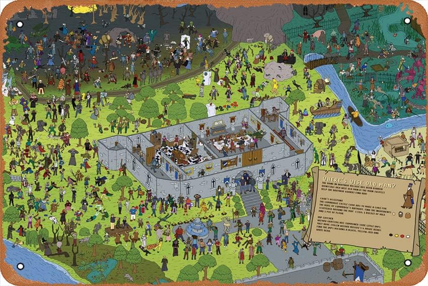 Wheres WIse Old Man Runescape Art Vintage Metal Sign Poster Retro Tin Sign Art Decoración del hogar para sala de estar, tienda, decoración de pared,