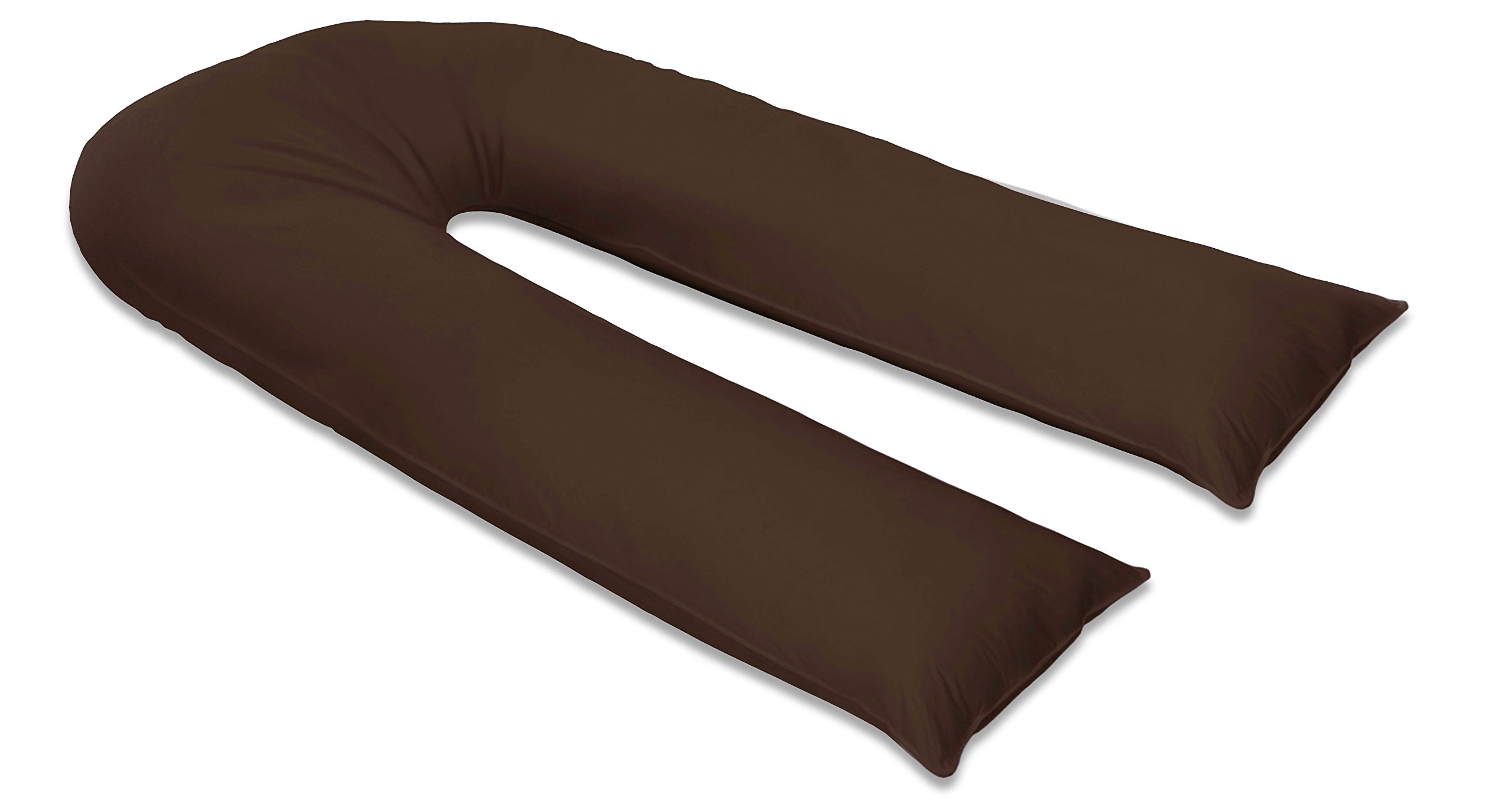 Sapphire Collection 9Ft U Pillow Body/Bolster Support Maternity Pregnancy Support Pillow & U Case (Chocolate)