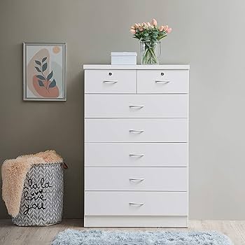 ホワイト 7段チェスト Amazon.co.jp: Hodedah チェスト ホワイト 7段 上段2段鍵付き