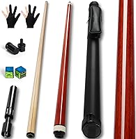 Vista 9 de lotmusic Advanced Pool Stick with Telescopic Cue Extension, Original Dyeing Brown Cue Sticks for Billiard Enthusiasts, 58'' Pool Cue Set with