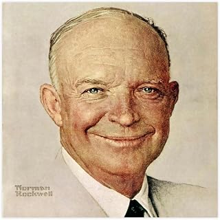 MUSM Norman Rockwell - Eisenhower, 1952 - Classic Rockwell Art Poster Canvas Poster Wall Art Decor Print Picture Paintings for Living Room Bedroom Decoration 28x28inch(70x70cm)