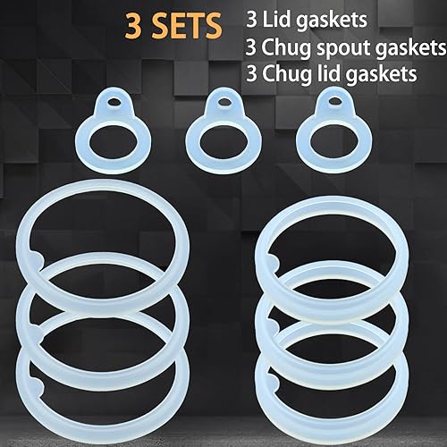 Miniatura 2 de Thermoflask - Junta de botella de agua de repuesto para tapa de botella de agua aislada de acero inoxidable de 24 oz40 onzas, 3 juegos de juntas de