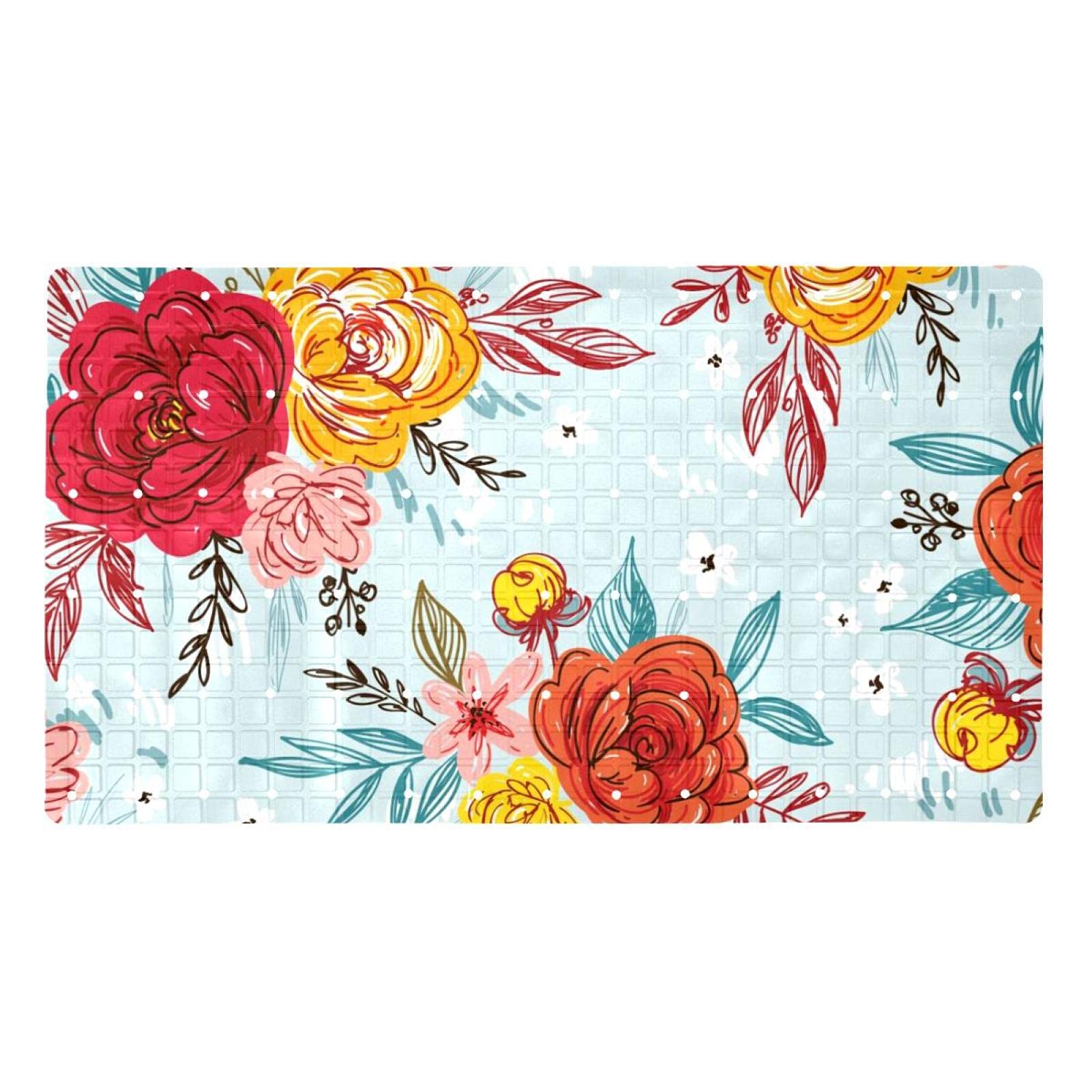 Tapis de bain pour s'asseoir sans glisser grâce aux ventouses et drainage