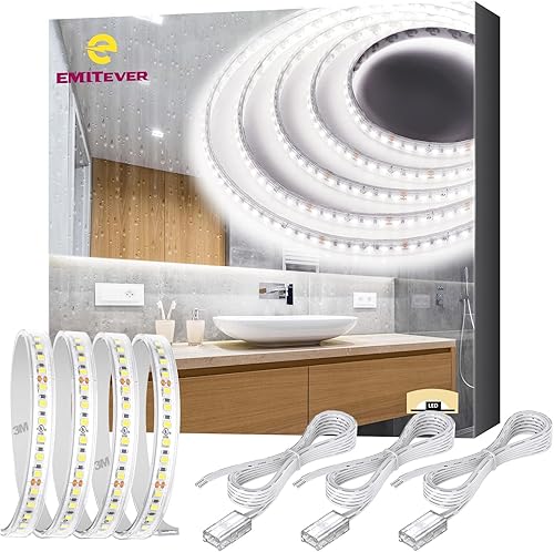 EMITEVER Tira de luces LED para exteriores, impermeable, IP67, 24 V CC, luz de cinta LED, blanco frío, 5000 K, UL 2.9 Wpies, 240 lúmenespies, 16.4