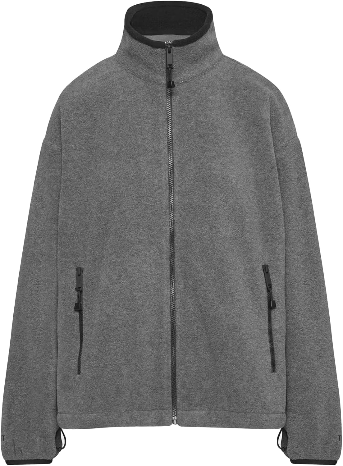 Songling Womens Full Zip Fleece Jacket Oversized Lightweight Casual Warm Sherpa Sweatshirt Jackets with Zipper Pockets - Image 8