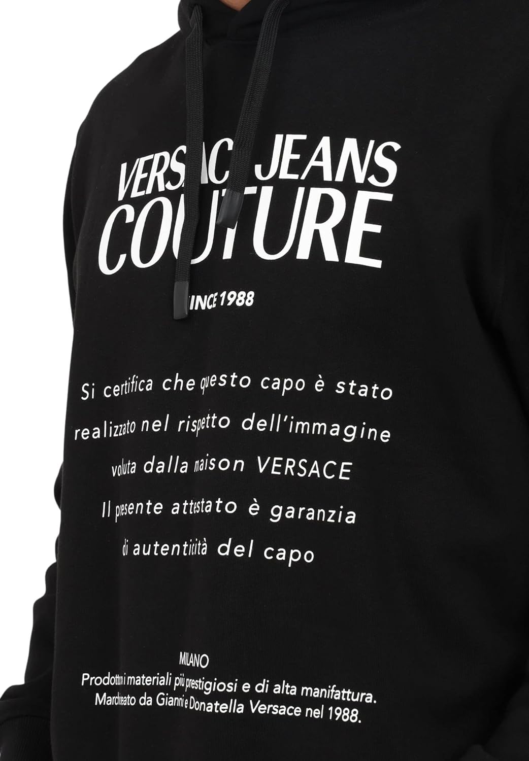 VERSACE JEANS COUTURE Black Signature Label Print Sweatshirt- - Image 4
