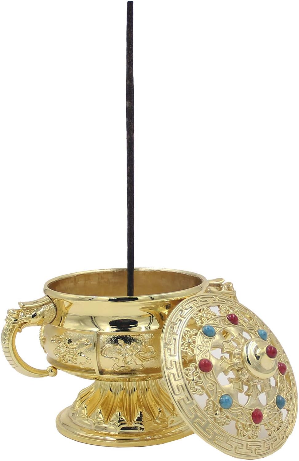 DharmaObjects Large Heavy Duty Multi Purpose Charcoal Incense Burner 4 Inches Tall