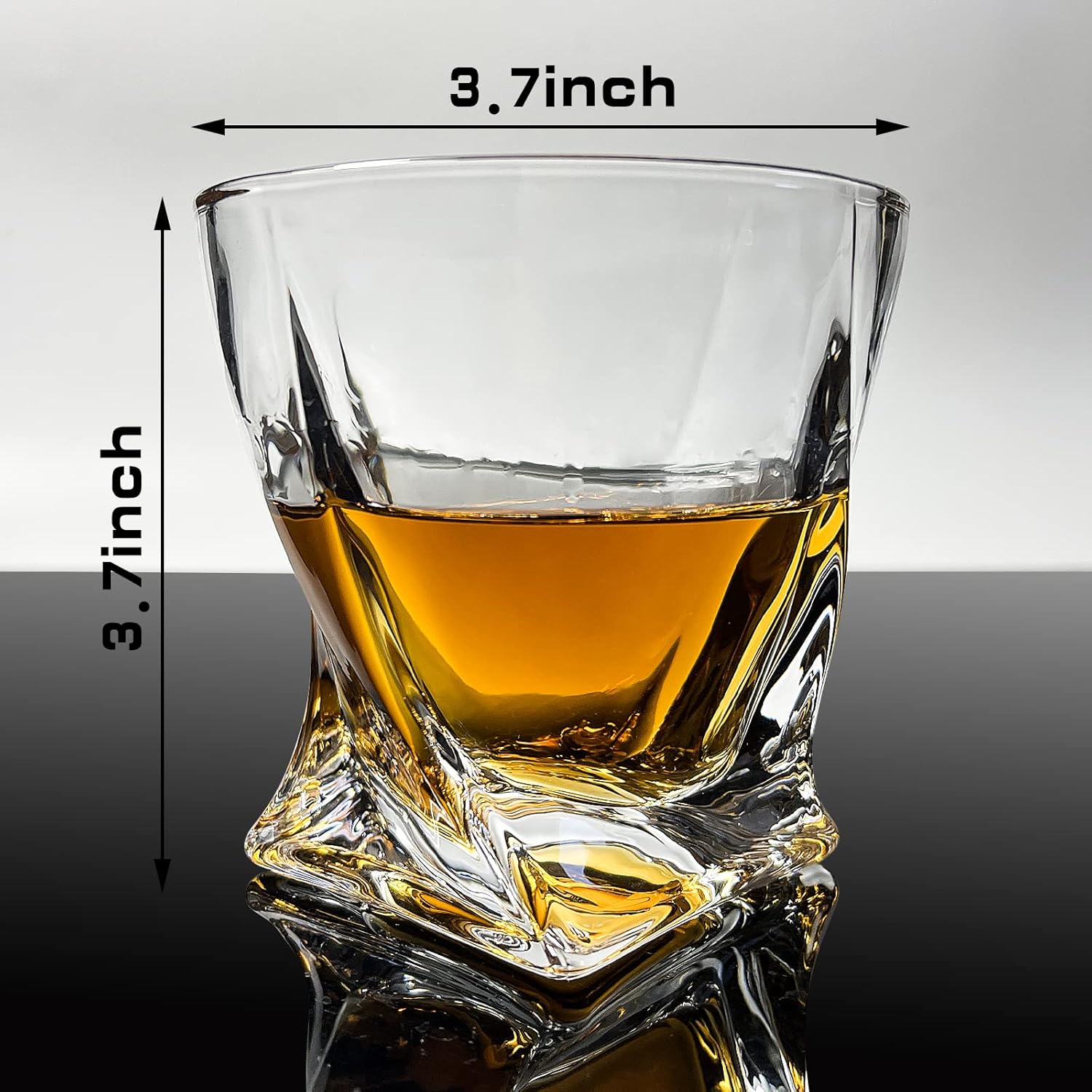 Crystal Whiskey Glasses Set of 2 (11 Oz), Old Fashioned Glass Packaged in Sturdy Gift Box, Unique Gifts for Men, Twisted Style Bourbon Glass Cocktail Glasses, Dad Gifts for Birthday - Image 7