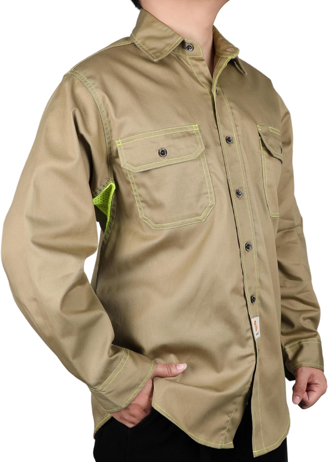 BOCOMAL FR Shirt for Summer Lightweight Vented Mesh Back and Underarm Breathable Flame Resistant Welding Button Down Shirts - Image 5