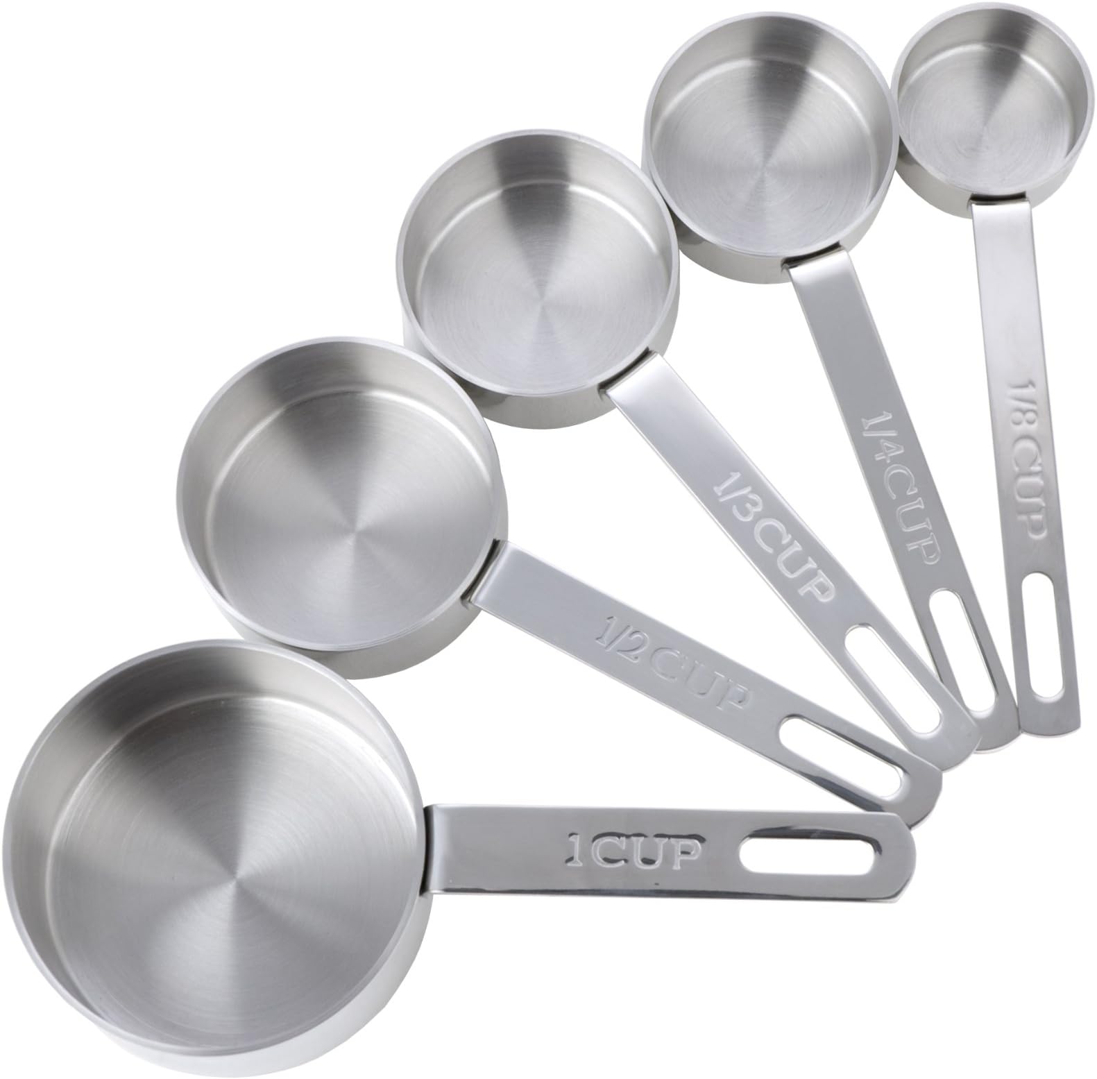MIU France 5-Piece Stainless Steel Standard Measuring Cup Set, Silver