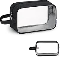 Narwey Large Clear Travel Toiletry Bag - Dopp Kit for Men Women, Makeup Cosmetic Medicine Organizer, Water-Resistant