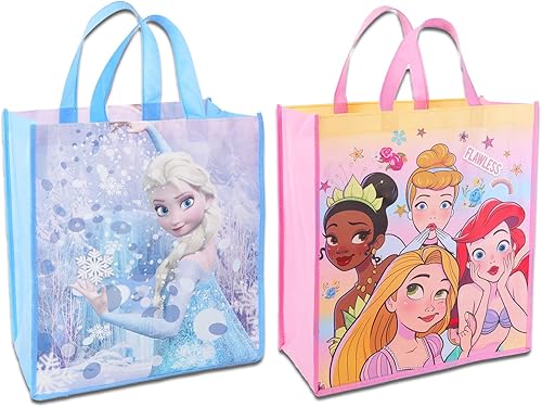 Miniatura 2 de Disney Juego de bolsas de princesa – Paquete de 2 bolsas grandes y 1 mini reutilizables de princesa con calcomanías de princesa Disney | Suministros
