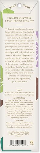 Vista 16 de Triloka Incienso original, sándalo, 10 varillas