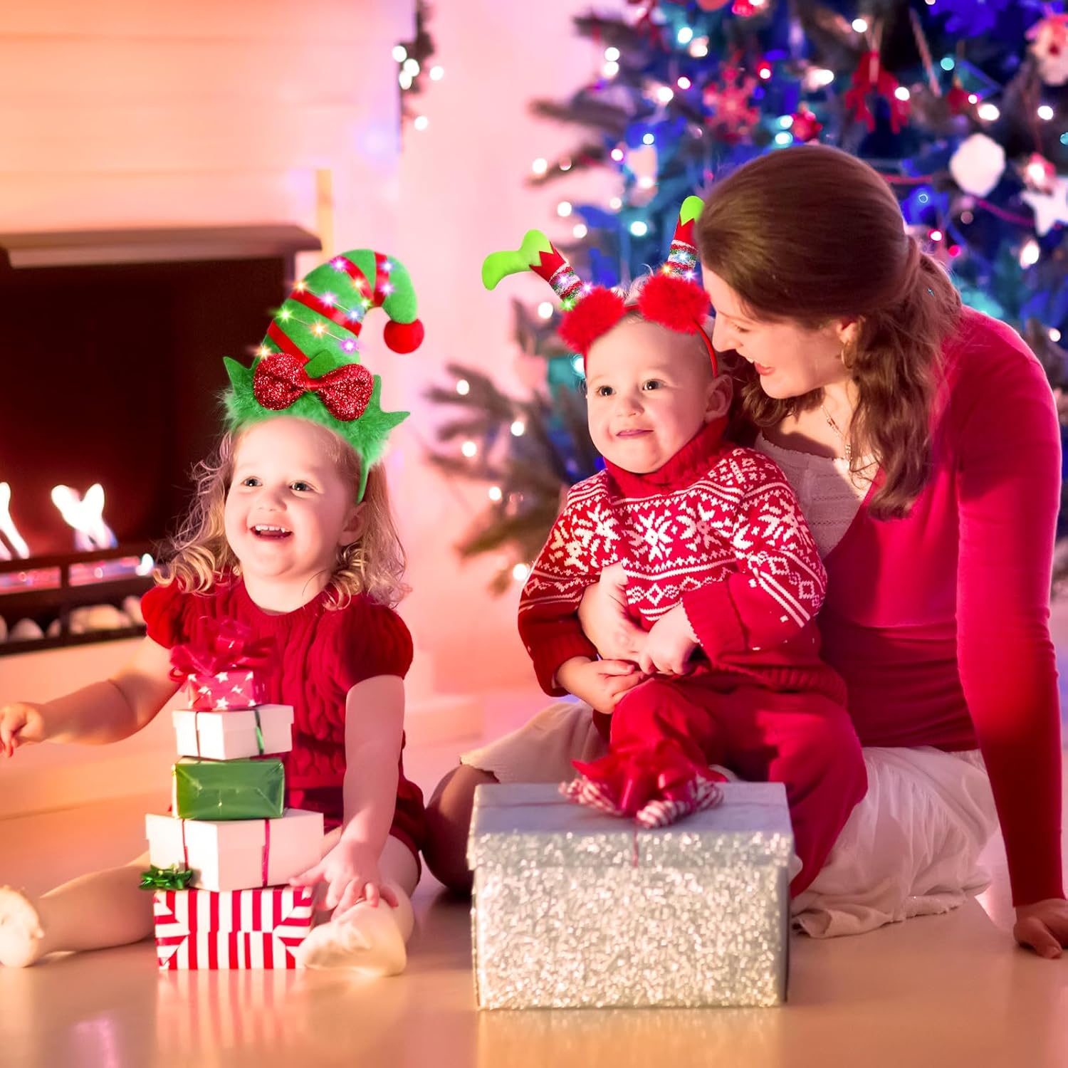 Farochy Christmas Elf Headband - Christmas LED headband Xmas Headband Christmas Elf Headpiece Christmas Elf Hat Elf Hair hoop - Image 6