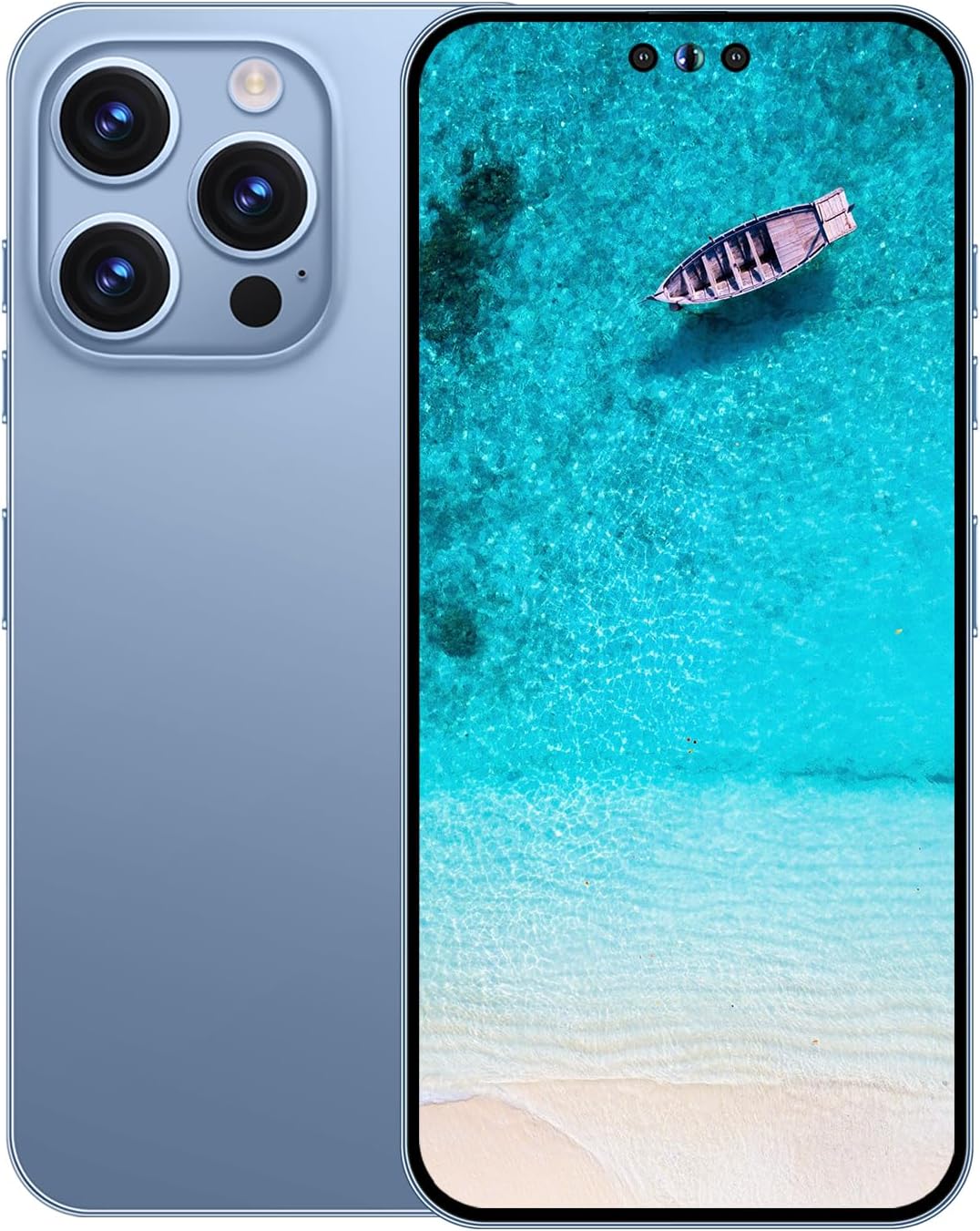 A14 PROMAX Unlocked Phone 8-Core Android Smartphone 8GB RAM + 256GB Storage 50MP + 24MP Cameras 6800mAh Battery 6.7-Inch HD Display 5G Dual SIM Unlocked Cell Phone (Blue)