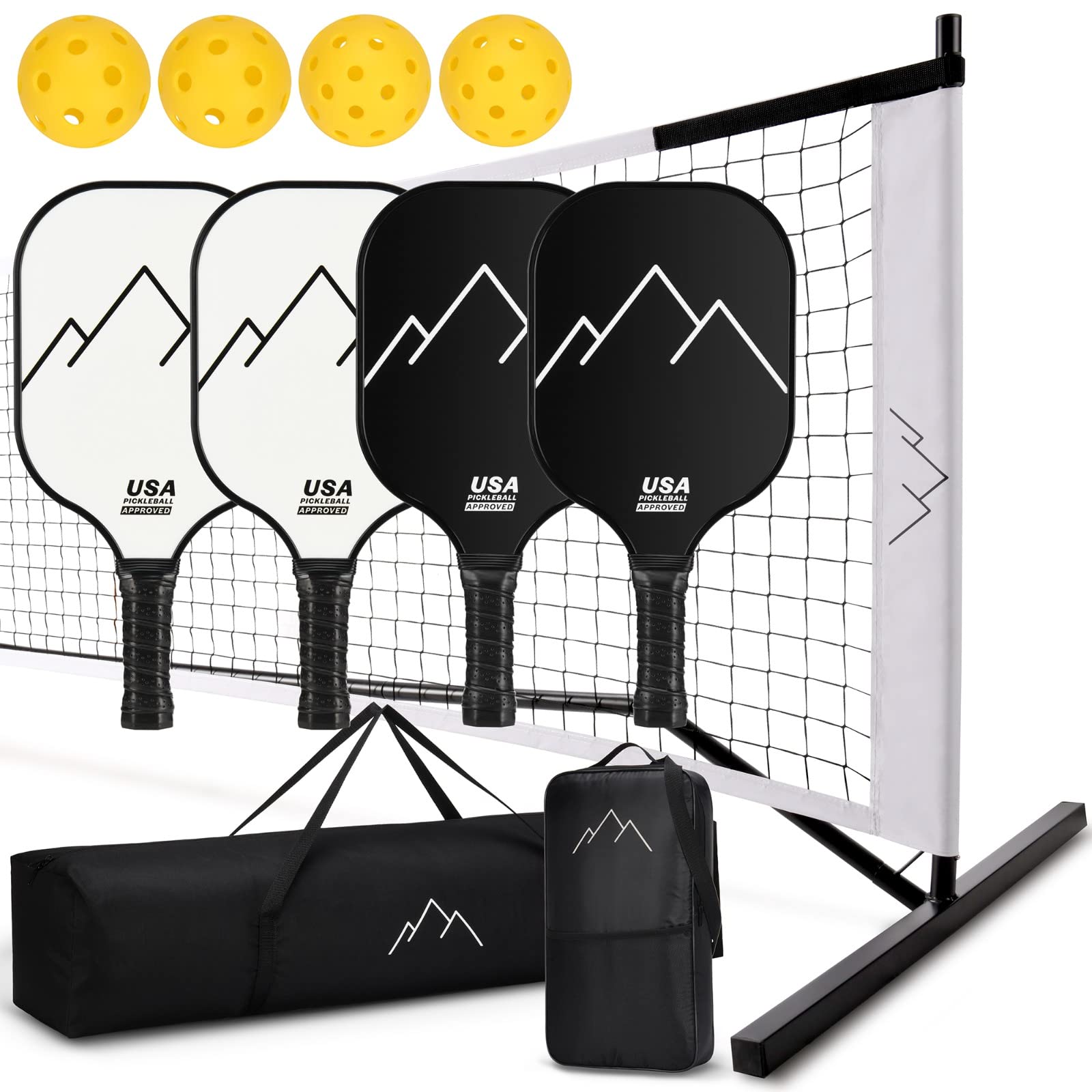 PTG Pickleball Set with Net, Portable Size Pickleball Net System