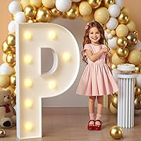 Vista 29 de imprsv Letras iluminadas de marquesina, letras de mosaico de 4 pies con luz para decoración de fiesta de graduación de baby shower, grande B