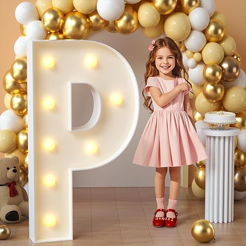 Vista 28 de imprsv Letras de marquesina iluminadas, letras de mosaico de 1.2 m con luz para decoración de baby shower, graduación, gran J para decoraciones