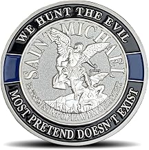 Thin Blue line Saint Michael Law Enforcement Challenge Coins - Inspirational Gift for Law Enforcement Officer