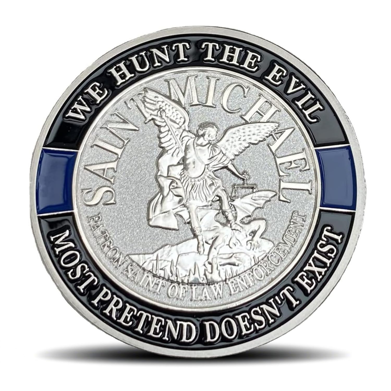 Thin Blue line Saint Michael Law Enforcement Challenge Coins - Inspirational Gift for Law Enforcement Officer-image-49