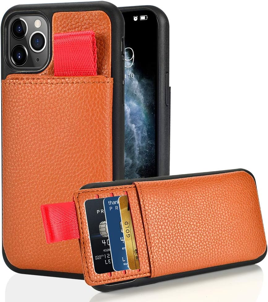 LAMEEKU iPhone 11 Pro Max 6.5" Wallet Case, iPhone 11 Pro Max Case Wallet Shockproof Leather Credit Card Slot Holder Cover Money Pocket,Protective Cover for iPhone 11 Pro Max 6.5" (2019)- Brown