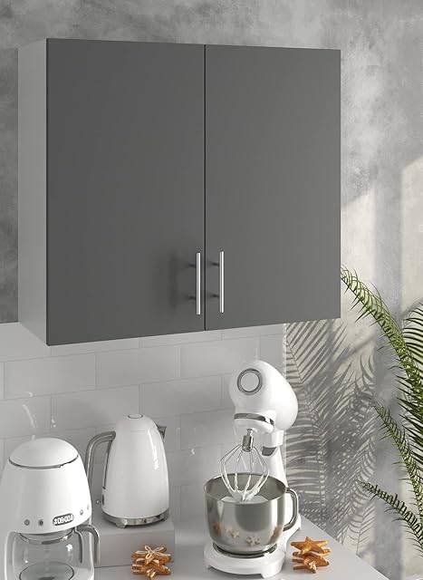 JD Greta Kitchen Wall Cabinet  800mm  Wall Mounted Upper Kitchen Unit Dark Grey