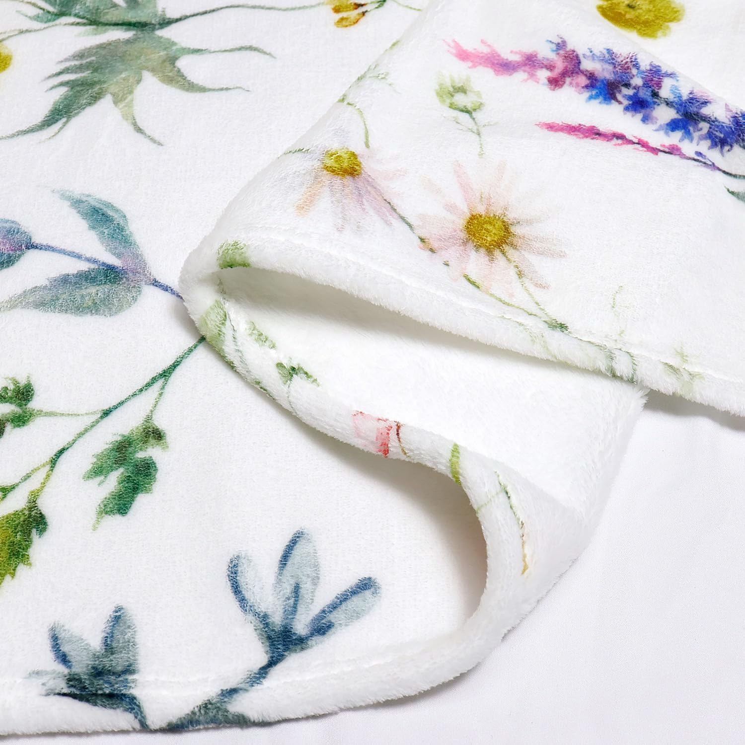 Floral Throw Blanket Wildflowers Throw Blankets Plant Floral Fleece Blankets Soft Warm Cozy Blanket Plush Throws Blankets Flower Decorative Blanket for Home Sofa Bedding 50" x 60" - Image 7