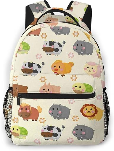 USGYY Zaino per Bambini Ragazzi Ragazze Semplicistico leone orso  coniglietto mucca, Camping Outdoor Casual Zaino Scuola Zaino Università  Zaini Viaggio Adatto per Laptop : Amazon.it