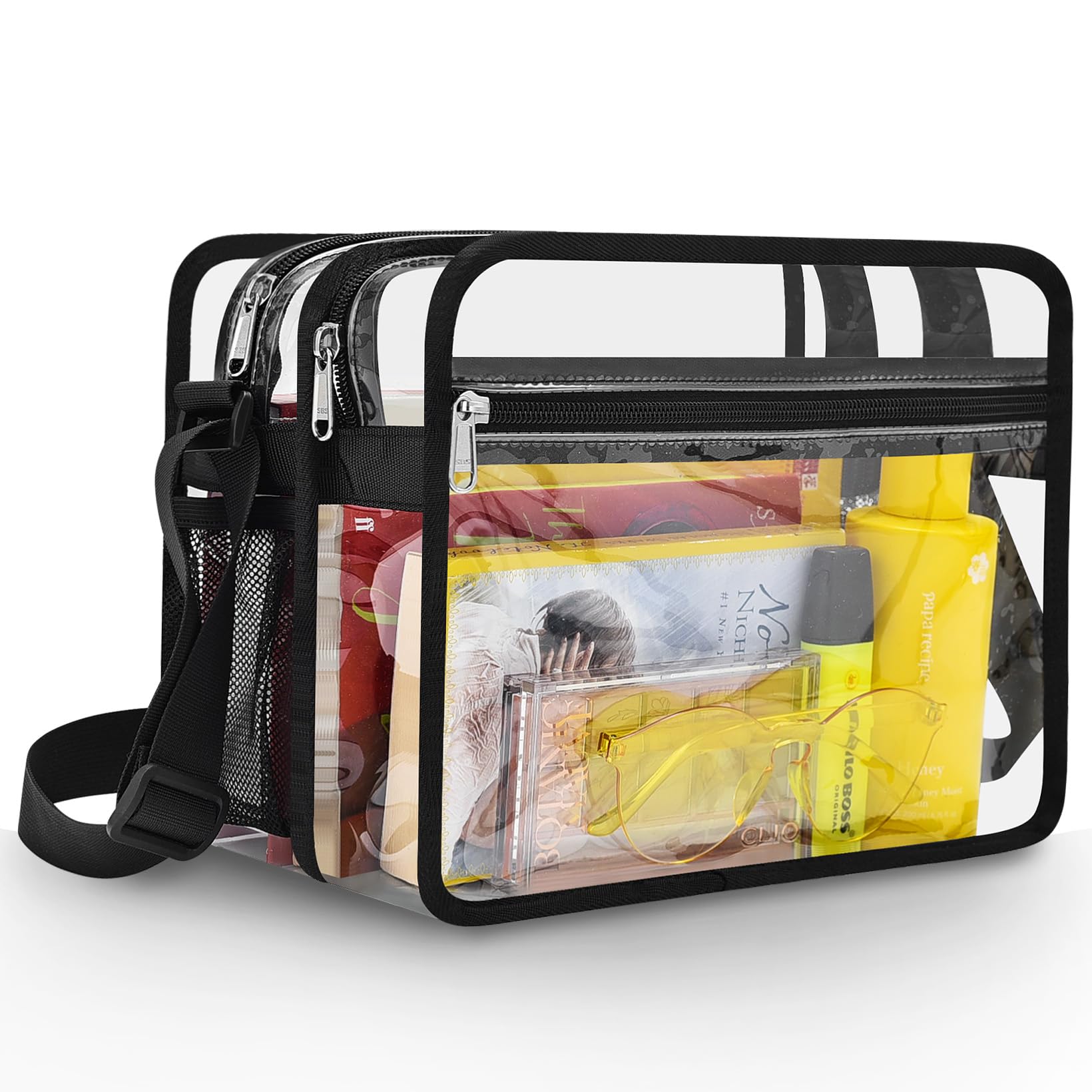 Mildbeer 2-Compartment Clear Stadium Messenger Bag for Concerts Games Events